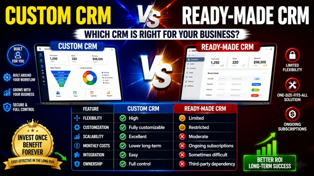 Custom CRM vs Ready-Made CRM by Dpvisionanalytics