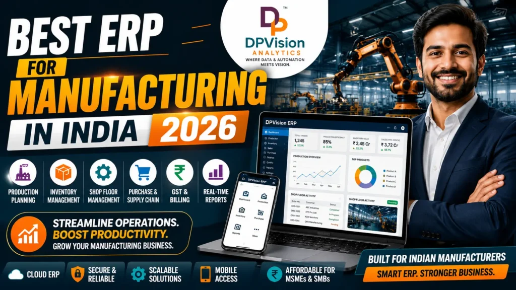 Best ERP for manufacturing in India 2026 dashboard showing production and inventory tracking Image Filename: best-erp-for-manufacturing-in-india-2026.jpg